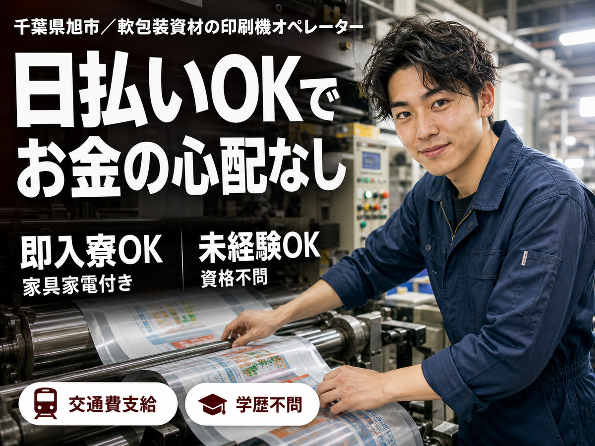 ＜千葉県×寮完備＞機械オペレーター・マシンオペレーターのお仕事｜長期歓迎
